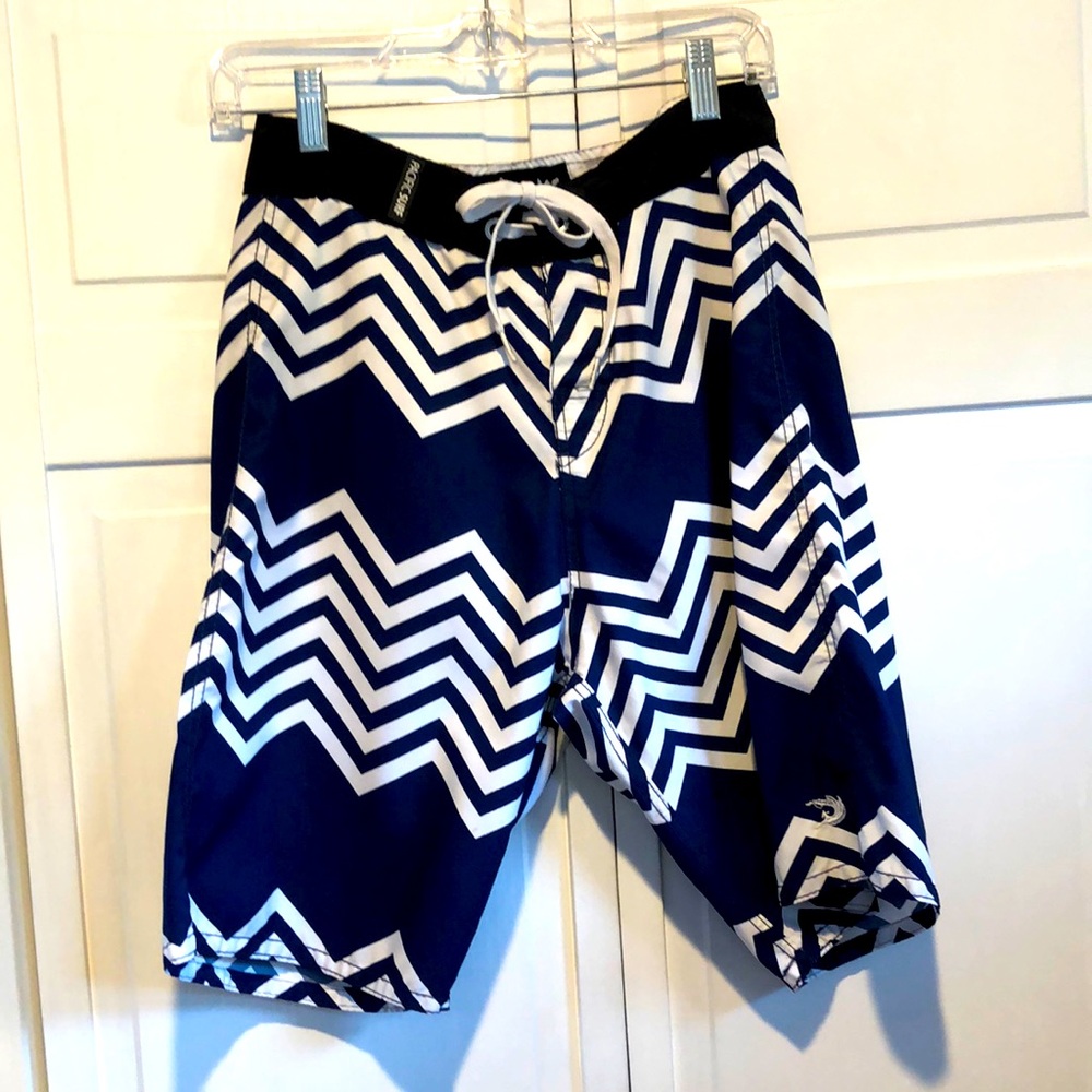 Pacific Surf by Exist Men's Blue and White Board Shorts Small NWOT